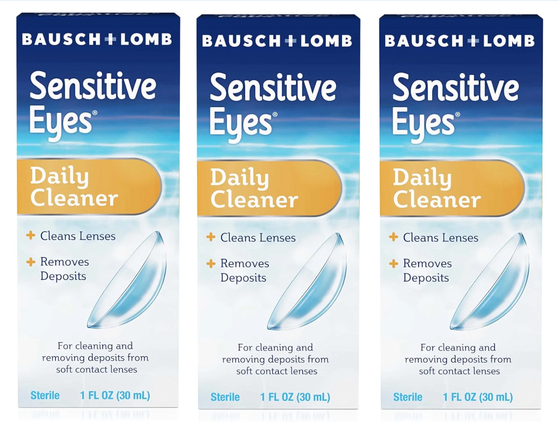 3 Pack - Bausch & Lomb Sensitive Eyes Daily Cleaner 30 mL Each