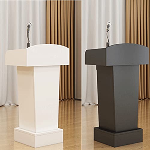 Podium Wood Stand- Standing Desk,Affordable Wood Finish Lecterns – Mahogany for Speakers with Storage Shelf Used as Wooden Standing Shelf for Church, Classroom, Office, Restaurants (Color : White)