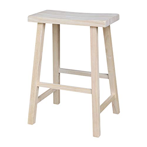International Concepts 29-Inch Saddle Seat Stool, Unfinished