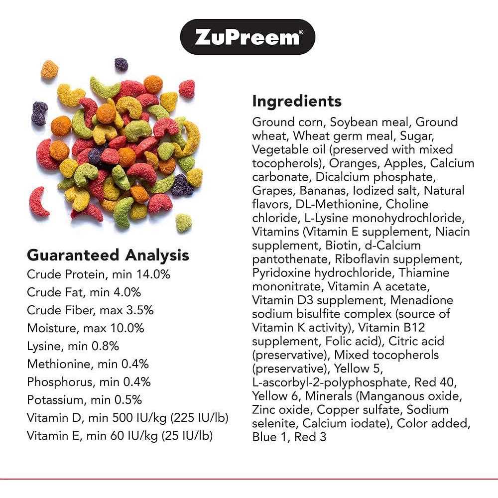 ZuPreem FruitBlend 83350 Bird Food - Pet Supplies online store