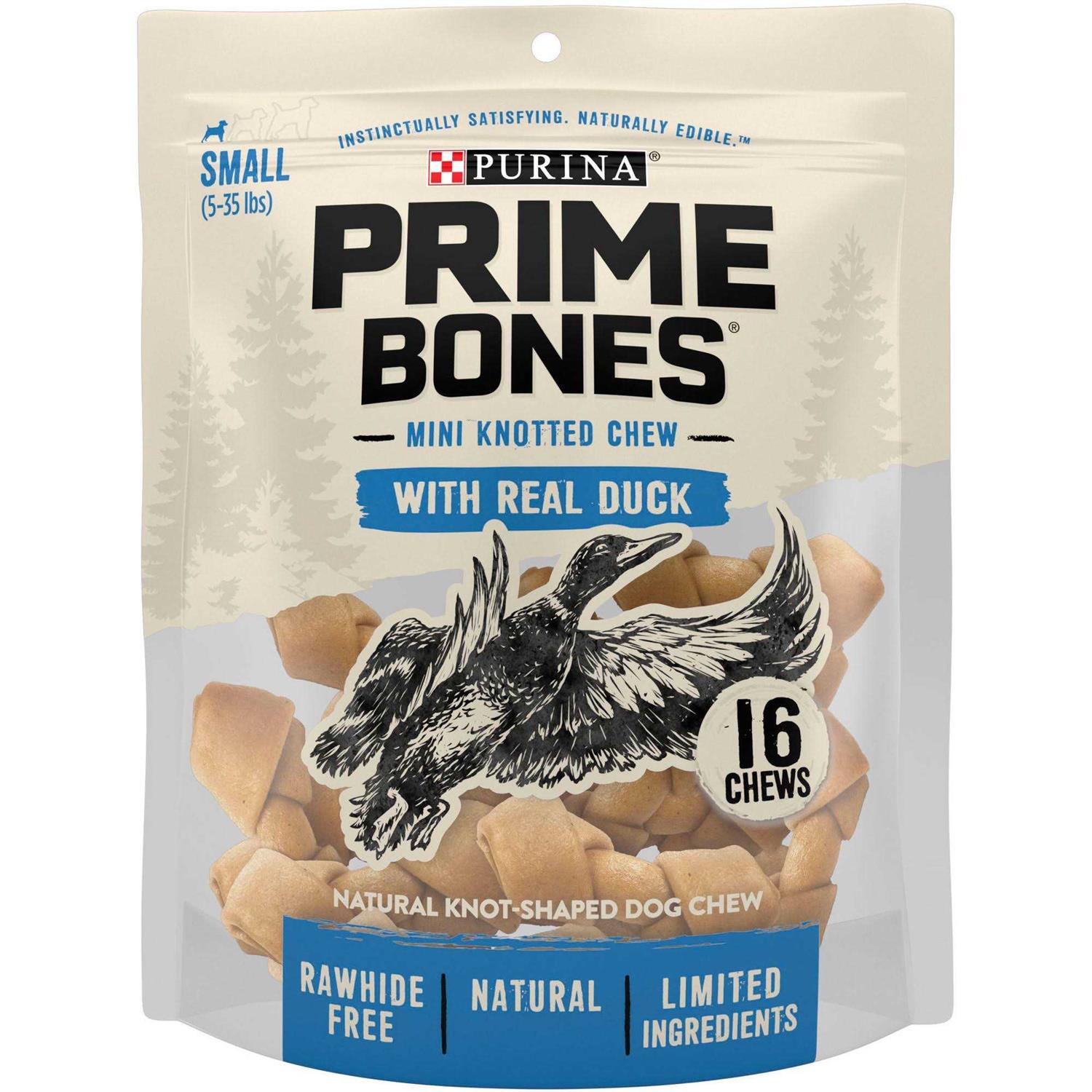 Purina Prime Bones Mini Knotted Chews Rawhide Free Natural Dog Treats - Pet Supplies online store