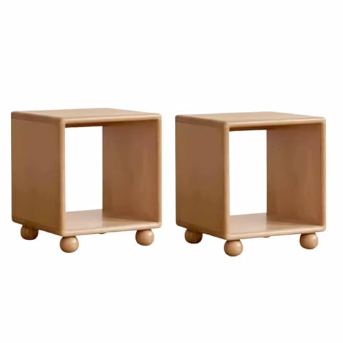 Rectangular Children's Night Stand Simple Solid Wood Bedside Storage Short Cabinet Modern Bedroom European Beechwood Storage Bookshelf Slim Nightstand