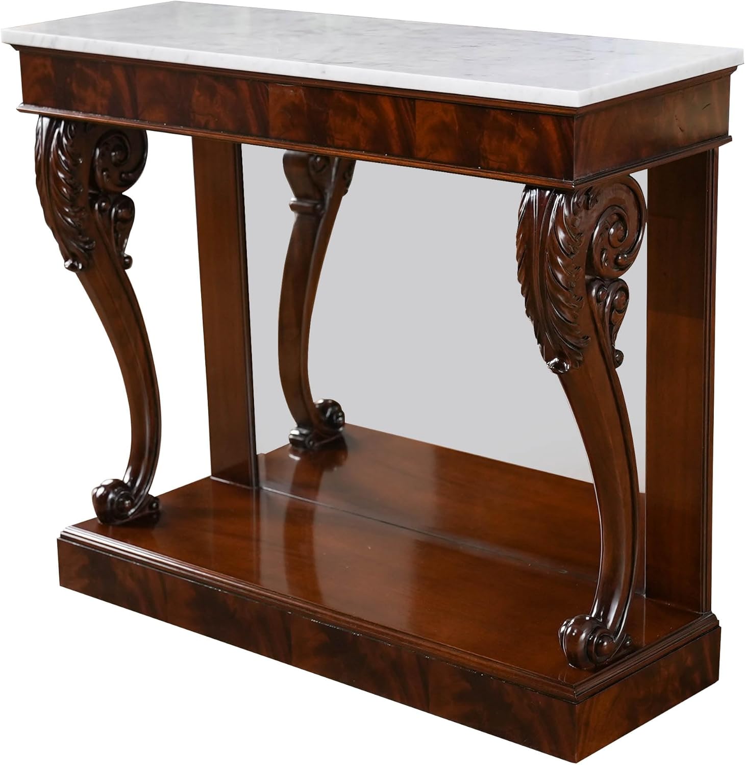 NOC051 Mahogany Marble Top Console