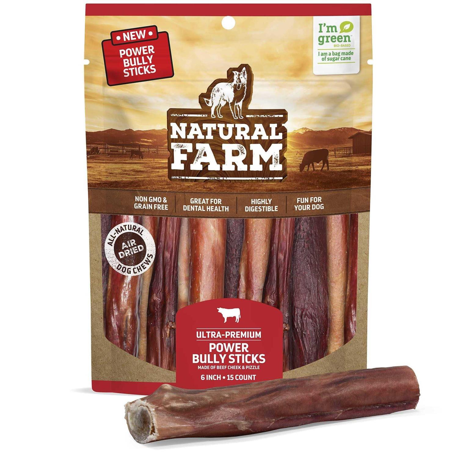 Natural Farm Power Bully Sticks Dog Treats - Pet Supplies online store