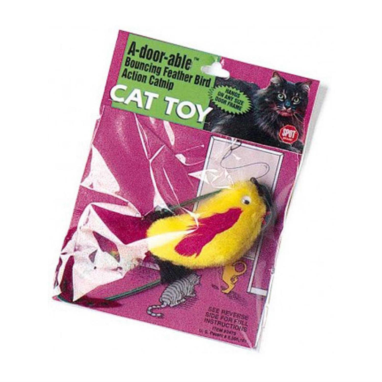 Spot A-Door-Able Bouncing Plush Bird with Feather Tail Cat Toy - Pet Supplies online store