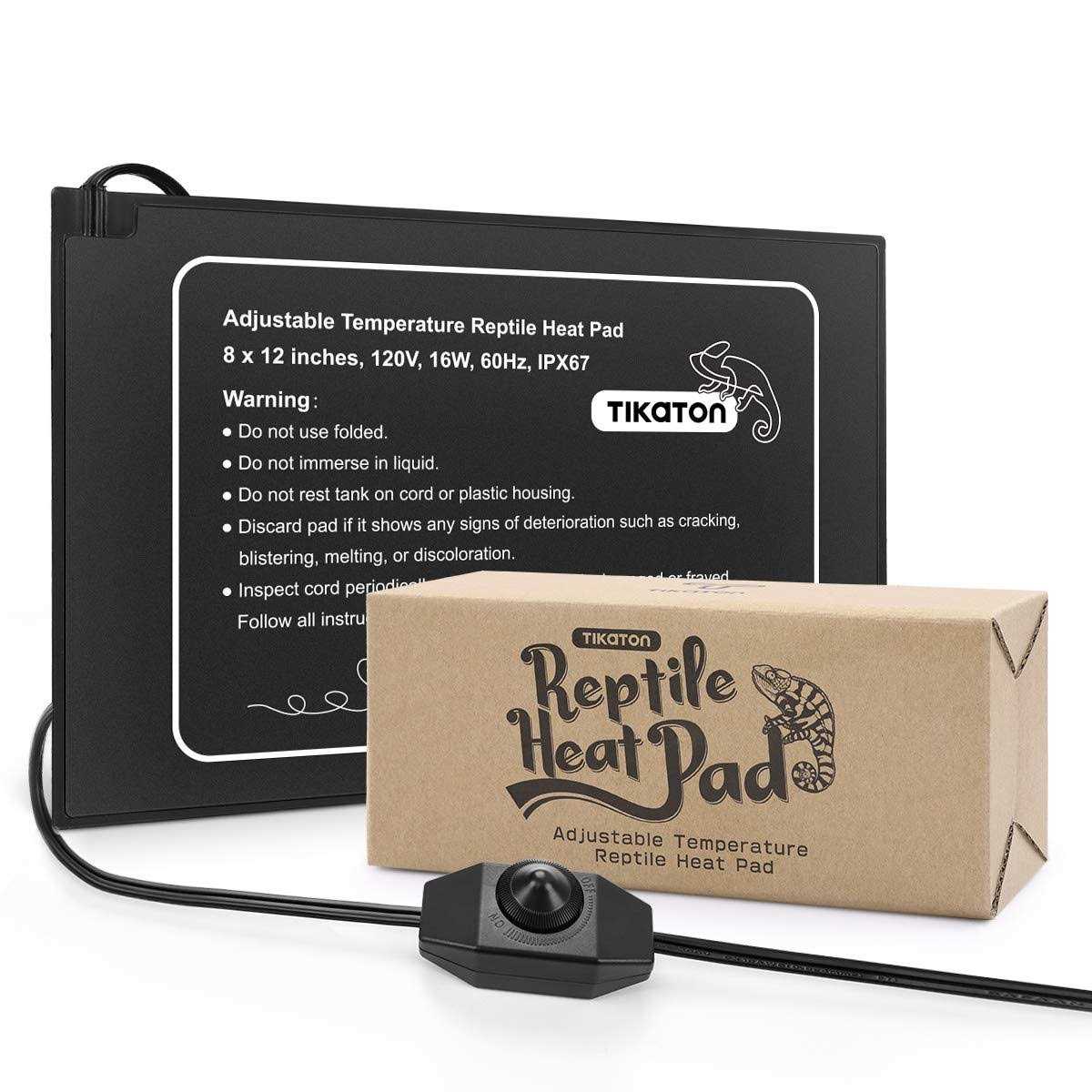 Tikaton Reptile Heat Pad Adjustable Temperature Under Tank Heater for 10-20gal/30-40gal Tank - Pet Supplies online store