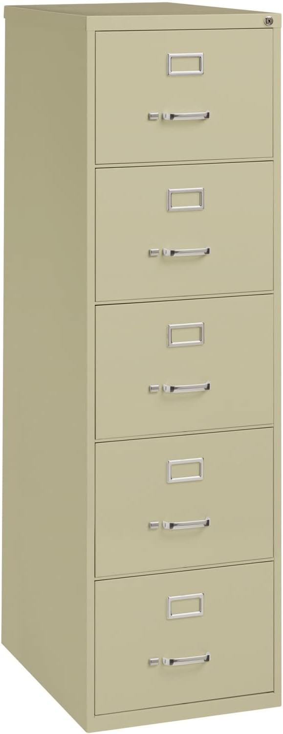 Lorell 48500 Vertical File, 5-Drawer, Lgl, 18-Inch x26-1/2-Inch x61-3/8-Inch , Putty