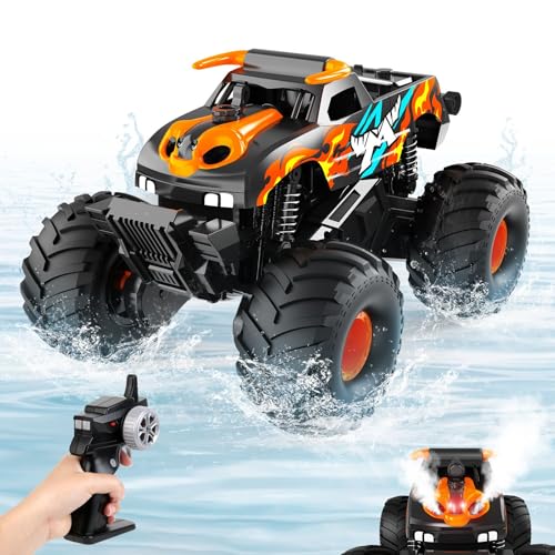 Remote Control Car Monster Truck Toys,4WD Waterproof Off-Road RC Cars for All terrian,1:16 Amphibious Hobby Pick-up Truck Toy Vehicle Gifts for Boys Girls Presents Age 8 9 10 11 12+