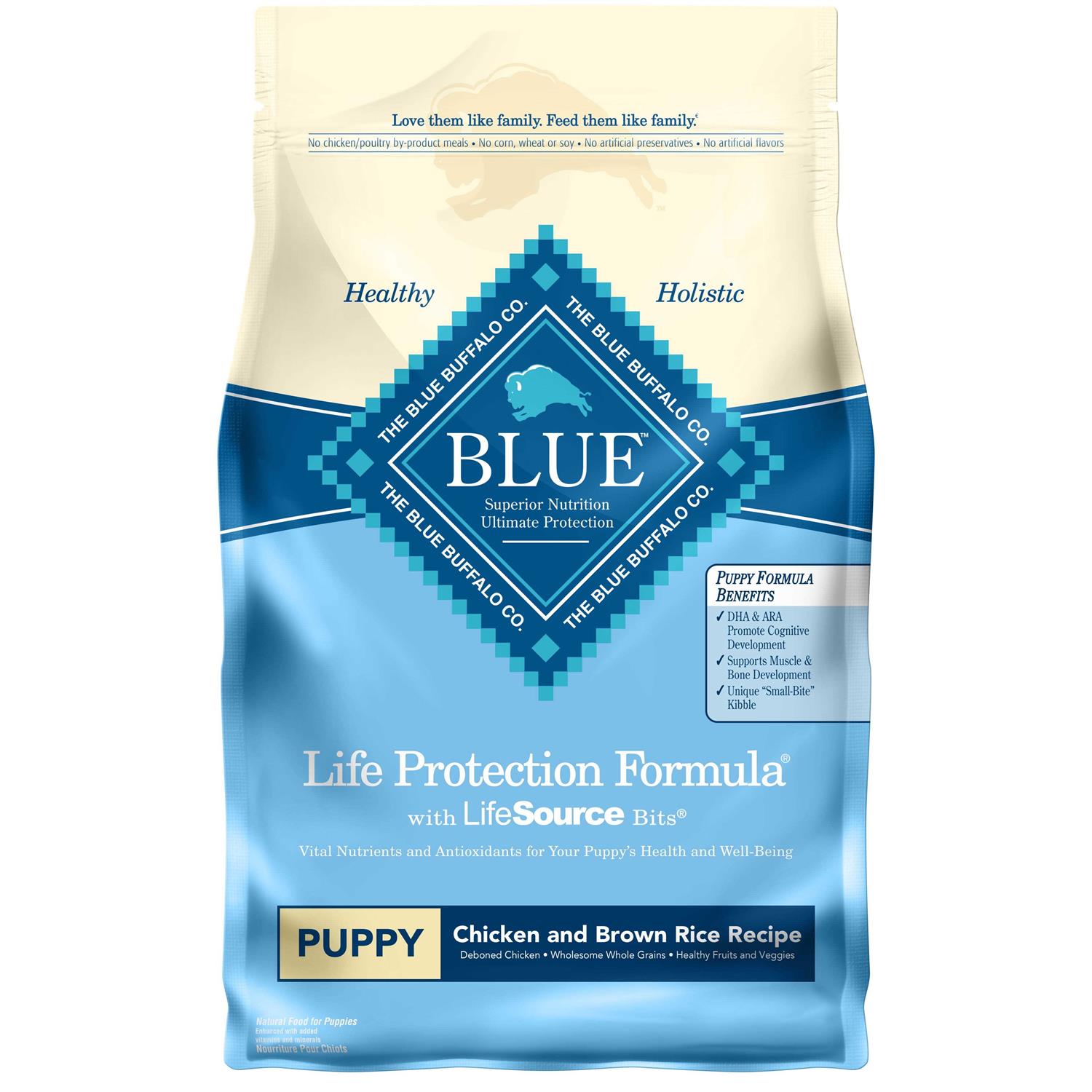 Blue Buffalo Life Protection Formula Chicken & Brown Rice Dry Puppy Dog Food - Pet Supplies online store