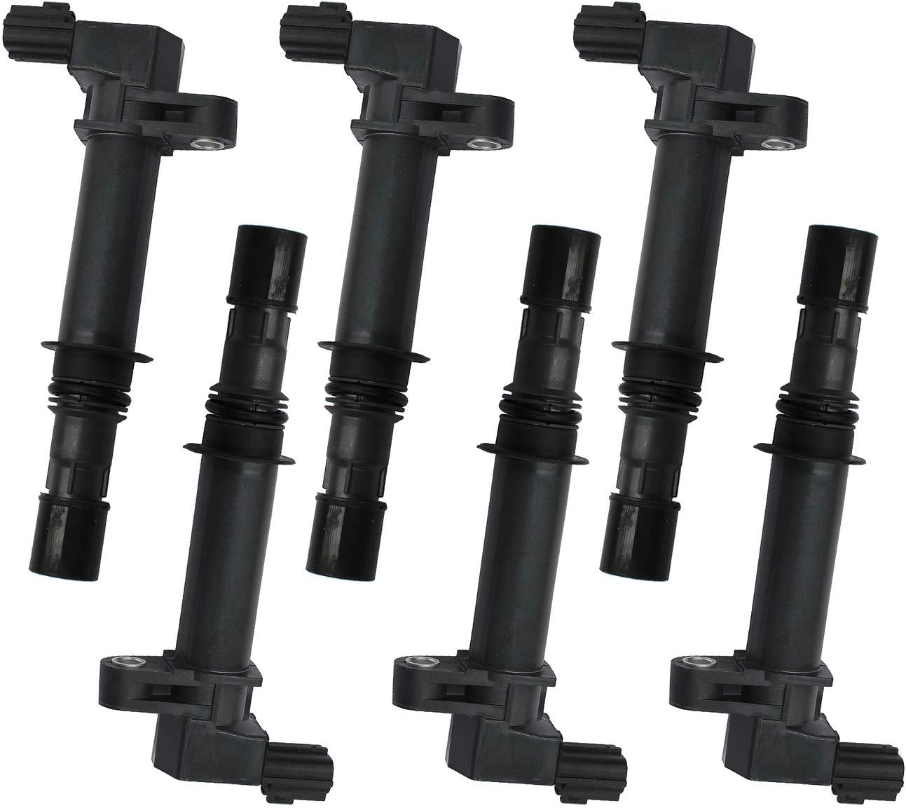 Set of 6 New Ignition Coil on Plug Pack With Boot Compatible with Aspen Dakota/Durango/Nitro Commander/Grand Cherokee/Liberty Mitsubishi Raider 3.7L V6 4.7L V8