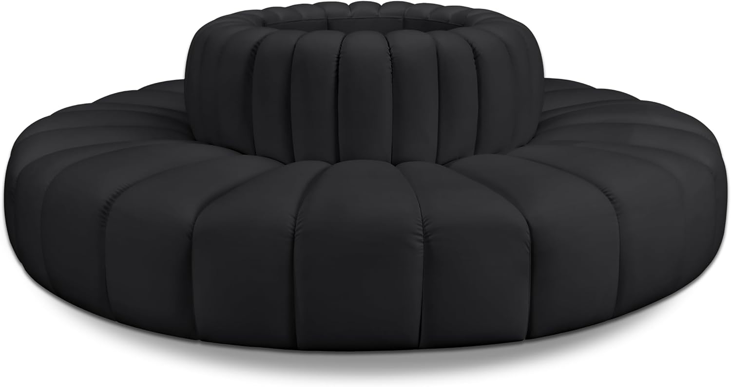 Meridian Furniture Arc Collection Modern | Contemporary Sofa with Soft Vegan Leather, Deep Channel Tufting, Modular, 90