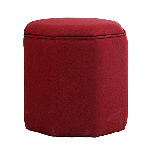 Footstool Ottoman Foot Stools Round Footstool Step Stool Small Sofa Stool Footrest Bed End Bench Foot Rest Leather Living Room,2 Sizes,6 Colors (Color : Yellow, Size : 29x35cm) (Yellow 29x30cm)