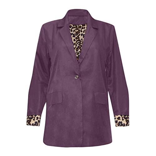 Womens Dressy Blazer Jacket Single Button Blazers Notched Lapel Suit Long Sleeve Jackets Trendy Work Office Suits