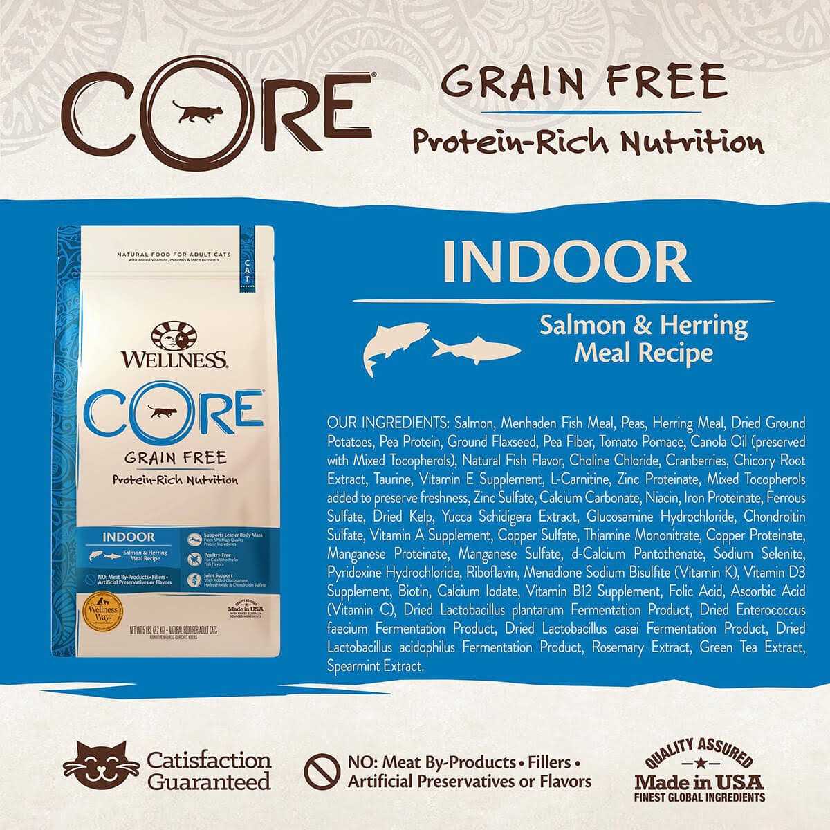 Wellness Core Grain-Free Indoor Salmon & Herring Meal Recipe Dry Cat Food - Pet Supplies online store