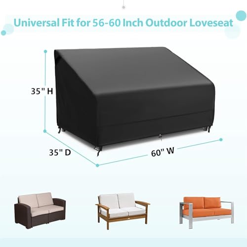 MR. COVER Outdoor Couch Cover Waterproof, Patio Furniture Covers for 2-Seater Couch, Fits up to 60