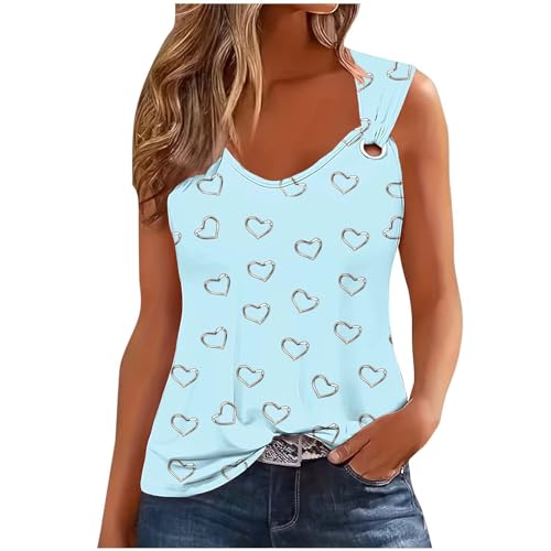 Tshirts Shirts for Women Crew Neck Off Shoulder Strap Sleeve Tops Cool and Breathable Shirts Casual Vacation Tees