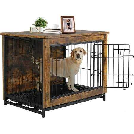 Arlopu Dog Crate Furniture Wooden End Table Indoor Dog Kennel - Pet Supplies online store