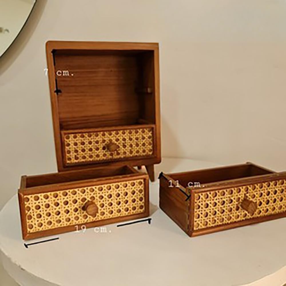 Rattan Dresser, 3 Drawer Dresser, Teakwood Dresser, Chest of Drawers Retro, 22