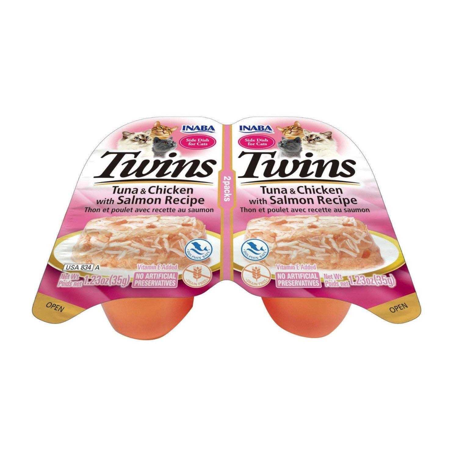Inaba Twins Tuna and Chicken with Salmon Recipe Side Dish for Cats - Pet Supplies online store