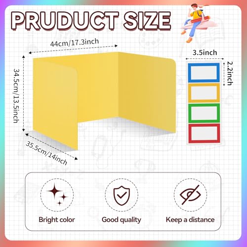 24 Pcs Desk Dividers for Students Plastic Durable and Waterproof Privacy Folders Shields Test Dividers with Classroom Privacy Boards for School Study Teacher Supplies (Red)