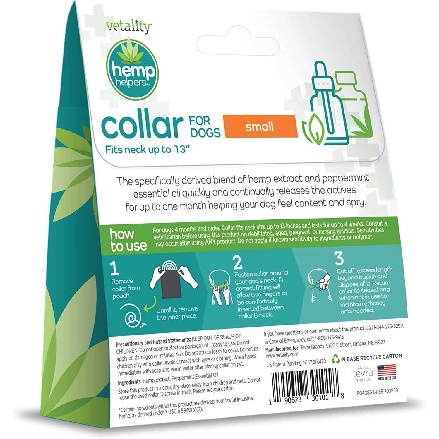 Vetality Hemp Helpers Collar for Dogs - Pet Supplies online store