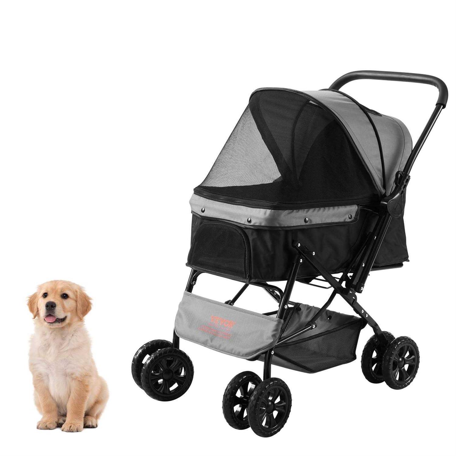 VEVOR Pet Stroller 4 Wheels Dog Stroller Rotate with Brakes - Pet Supplies online store