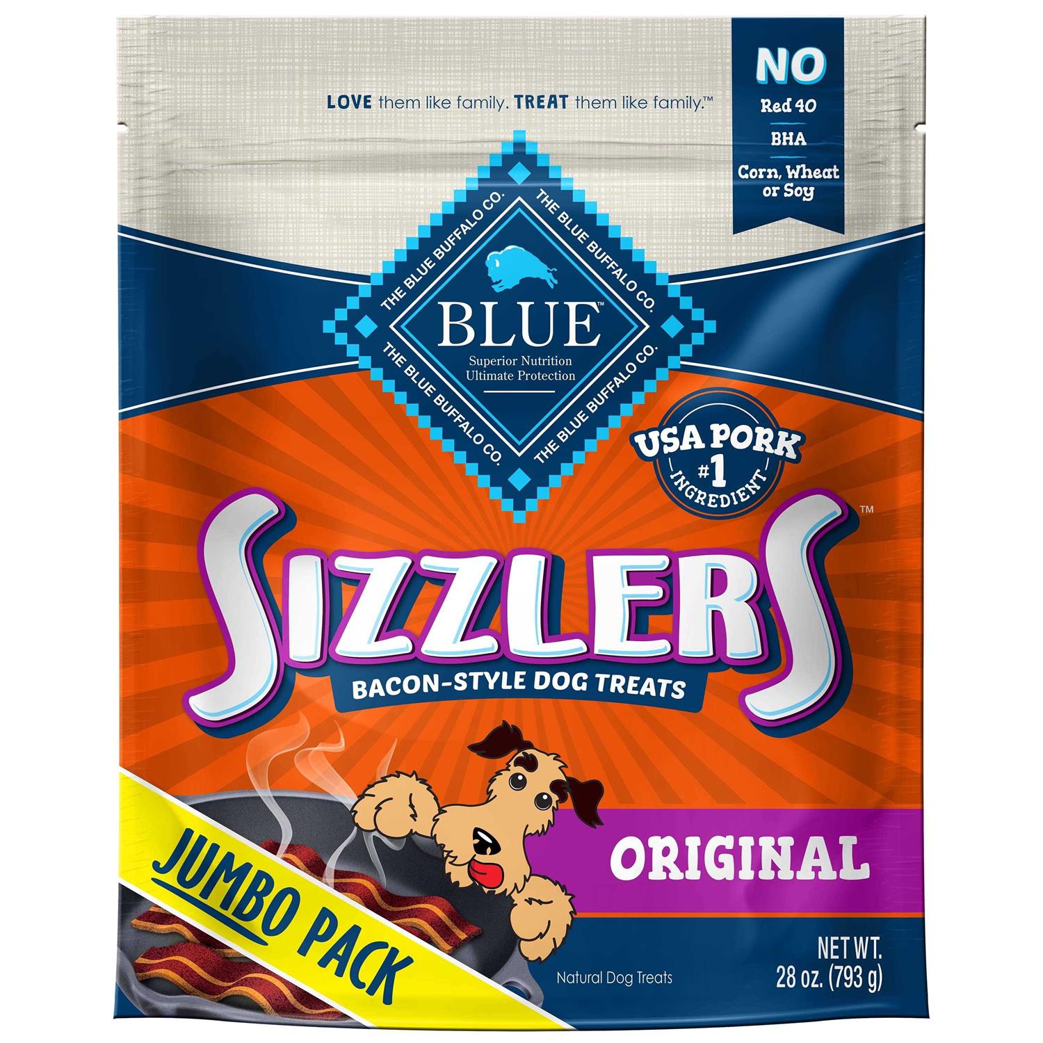 Blue Buffalo Sizzlers Bacon-Style Dog Treats - Pet Supplies online store
