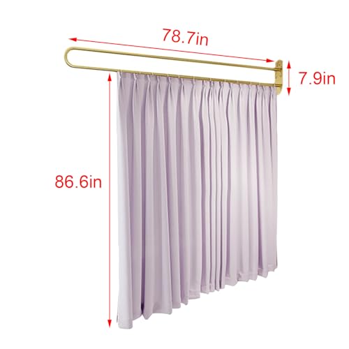 1 Set Room Divider Curtains for Hospital Beauty Clinic Between Beds, Tall 2m Privacy Partitions Cubicle Curtain/Drapes Panels with U Shaped Rail Metal Support Track, Modern Area Separator Screen