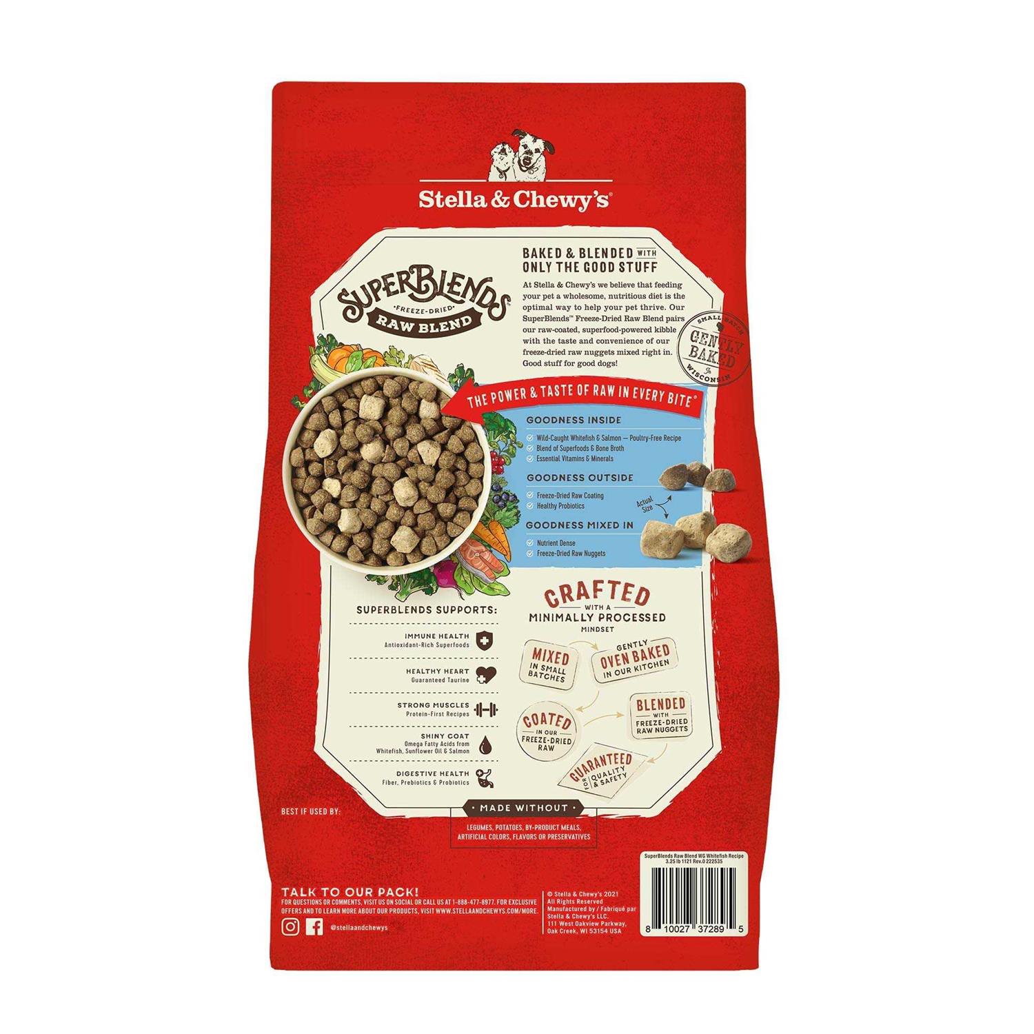 Stella & Chewy's SuperBlends Raw Wholesome Grains Wild Caught Whitefish & Salmon Recipe with Superfoods - Pet Supplies online store