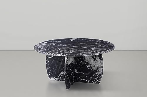 Meridian Furniture Formentera Collection Modern | Contemporary Coffee Table with Handcrafted Marble, 36