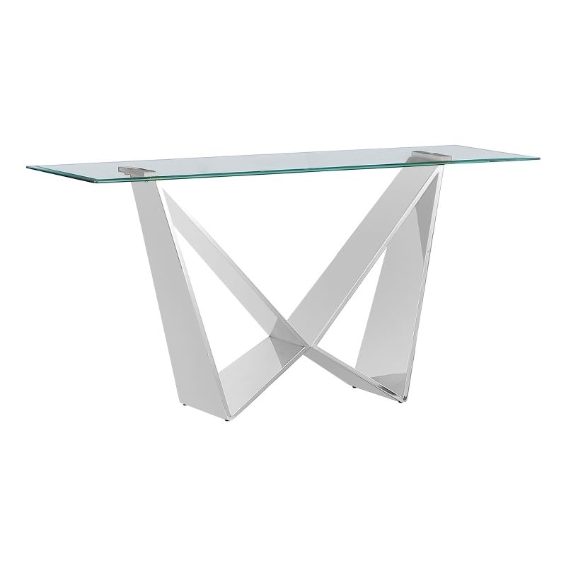 CT402 Console Table, Clear/Silver