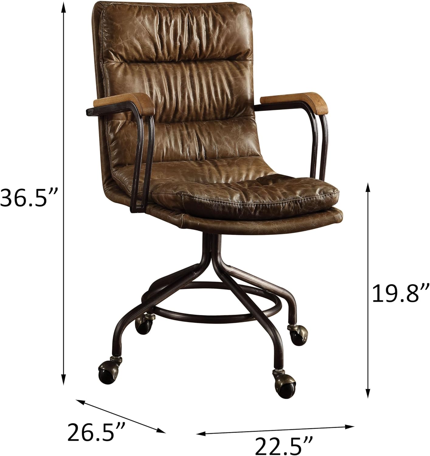 Vintage Whiskey Swivel Office Chair with Casters