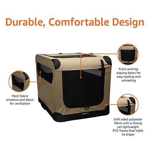 Amazon Basics 2-door Soft-sided Folding Travel Crate Dog Kennel - Pet Supplies online store