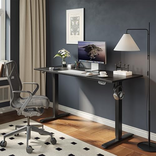 Electric Standing Desk 40 x 24 Inches, Height Adjustable Desk, Sit Stand up Desk for Work Office Home, Ergonomic Rising Gaming Computer Table with Memory Preset, Black