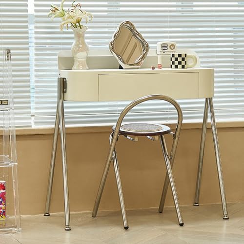 Folding Stool, Folding Bar Stool 330lb Capacity Foldable Stool with Backrest, Portable Counter Height Stool for Kitchen, Adults, Rec Room ﻿ ﻿(Cherry)