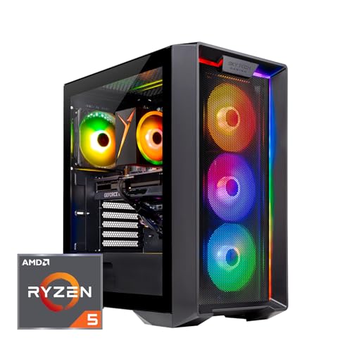 Skytech Azure Gaming PC Desktop, Ryzen 7 9700X 3.8 GHz (5.5GHz Turbo Boost), NVIDIA RTX 4060 8GB GDDR6, 2TB SSD, 32GB DDR5 RAM 6000 RGB, 650W Gold PSU, 360mm ARGB AIO, Wi-Fi, Win 11 Home