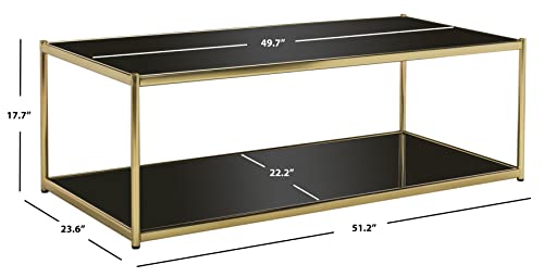 Safavieh Home Collection Zola Chrome and Glass Rectangle Coffee Table