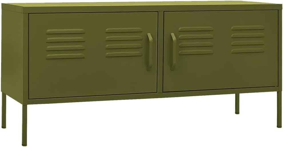 (Lightning delivery) TV Stand,Gaming TV Entertainment Center Living Room, for Magazine,Book,Multimedia Devices TV Cabinet Olive Green 41.3