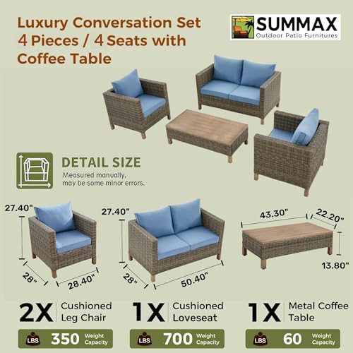 9 Pieces Patio Furniture Sets All Weather Reinforced Wicker Rattan Sectional Sofa with Metal Top Coffee Table Outdoor Furniture Conversation Set for Porch, Poolside, Garden, Backyard, Red