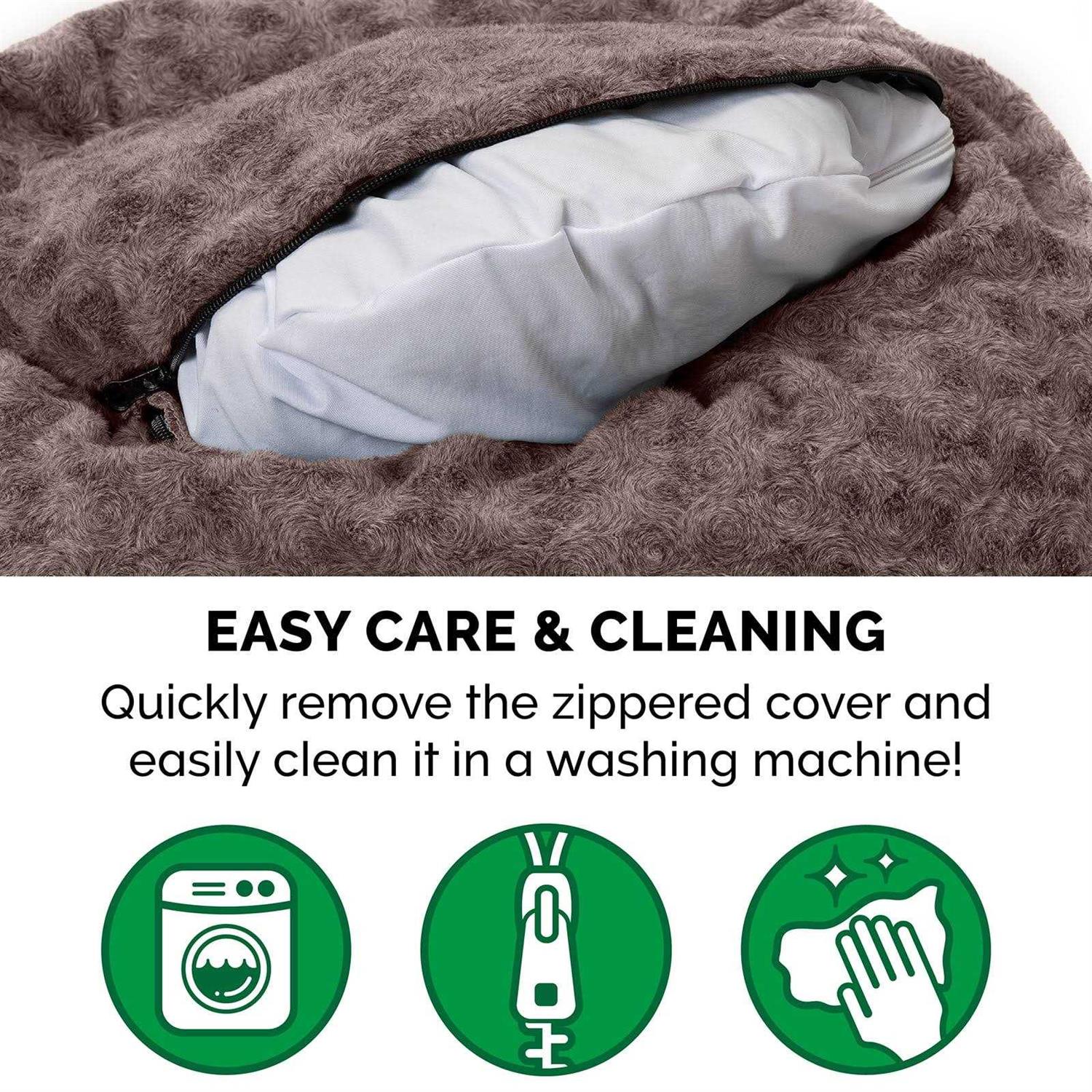 FurHaven Curly Fur Plush Donut Dog Bed - Pet Supplies online store