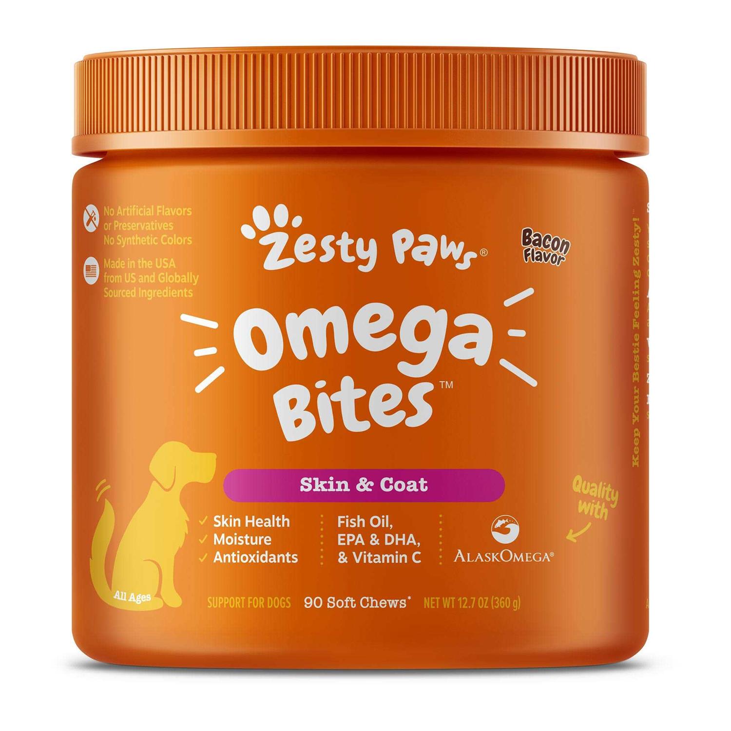 Zesty Paws Omega Bites for Dogs Skin - Pet Supplies online store