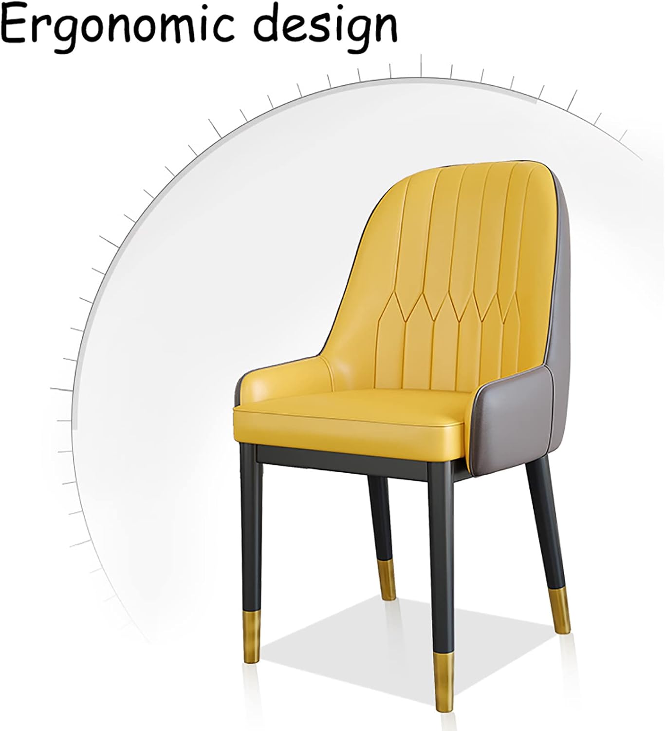 Accent Chair Living Room Chair Contemporary Lounge Sofa Chair Comfortable Extra-Thick Seat Pu Leather Home Office Bedroom (Yellow)