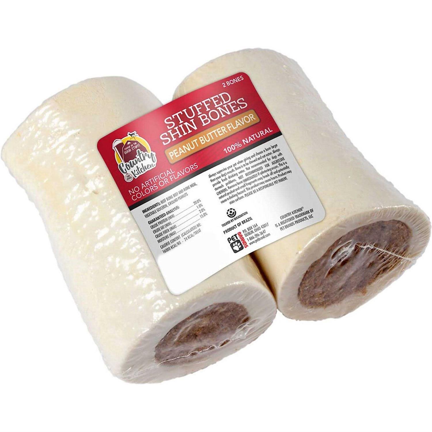 Country Kitchen Peanut Butter Stuffed Shin Bone Dog Treats - Pet Supplies online store