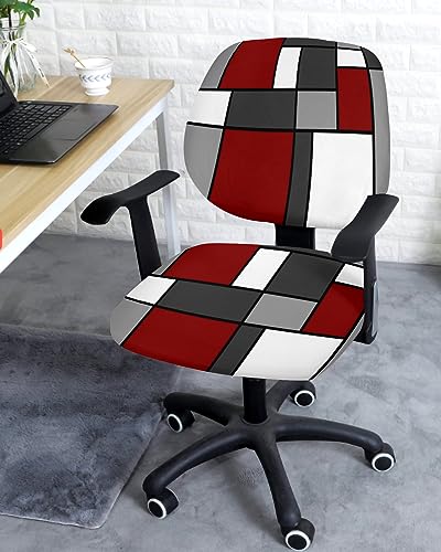 Office Chair Covers Stretchable Dinosaur with Moroccan Texture Green Gradient Split Computer Desk Chair Cover Universal Spandex Chair Seat Covers Rotating Boss Arm Chair Slipcovers