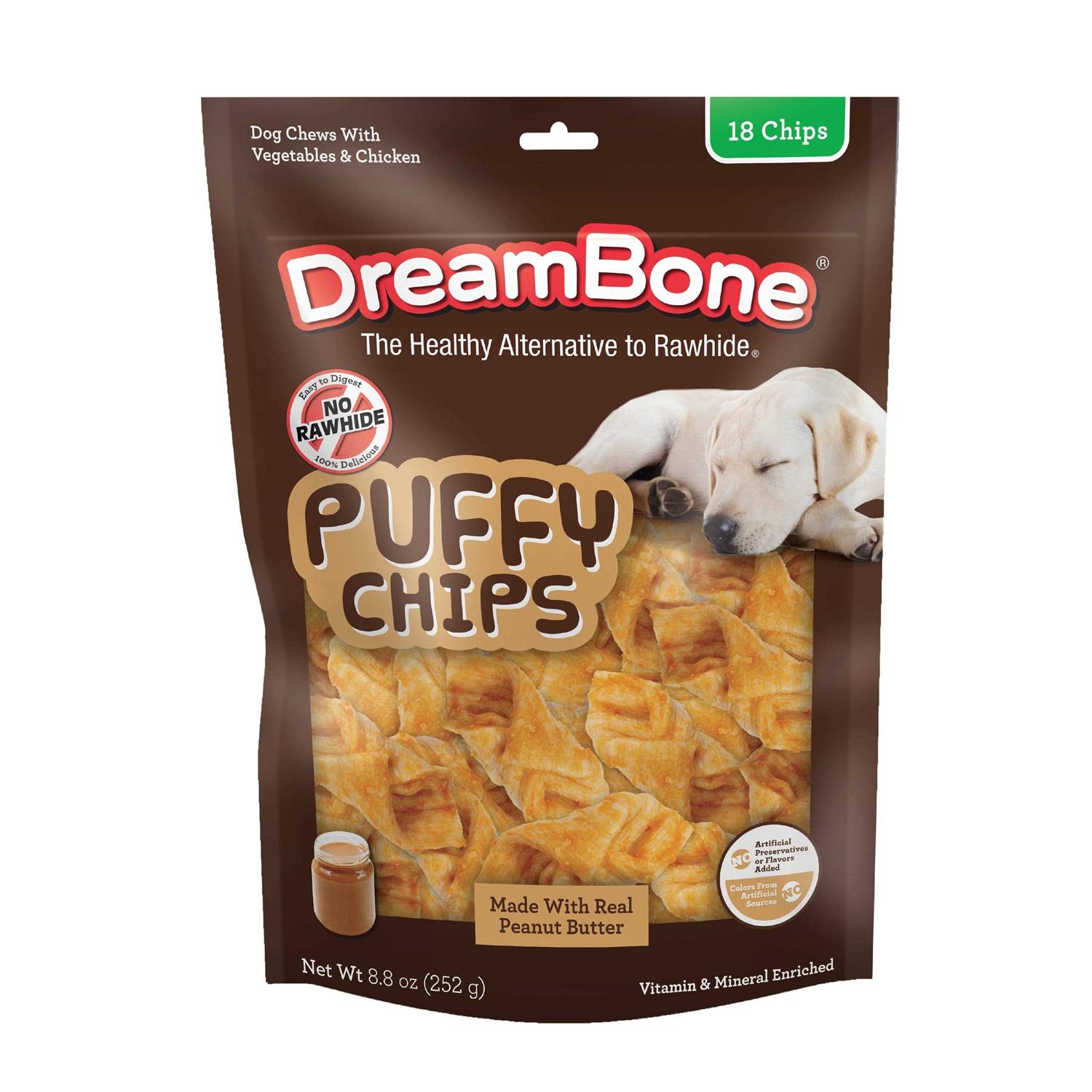 DreamBone Peanut Butter Puffy Chips Chews Dog Treats - Pet Supplies online store