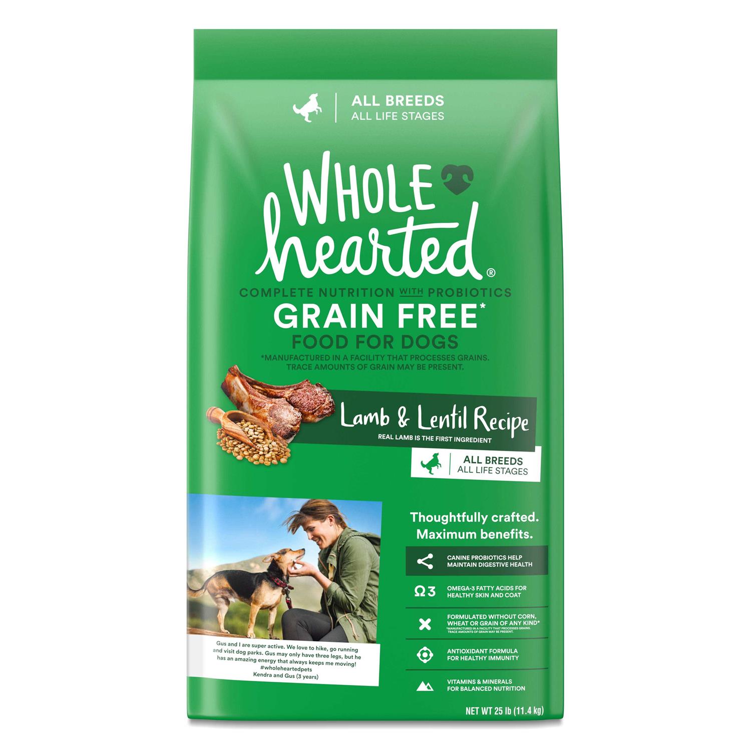 WholeHearted Grain Free All Life Stages Lamb and Lentil Formula Dry Dog Food - Pet Supplies online store