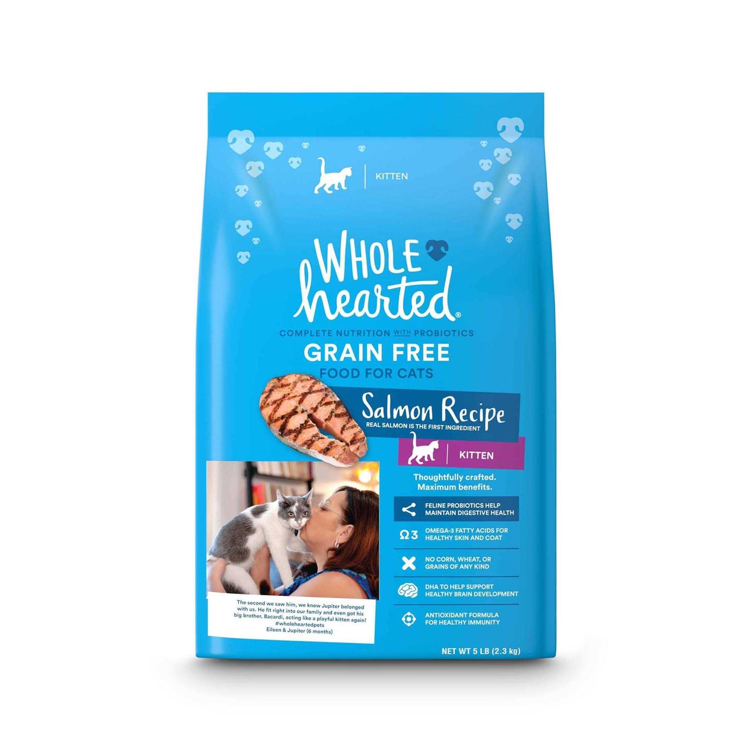 WholeHearted Grain Free Salmon Recipe Dry Kitten Food - Pet Supplies online store