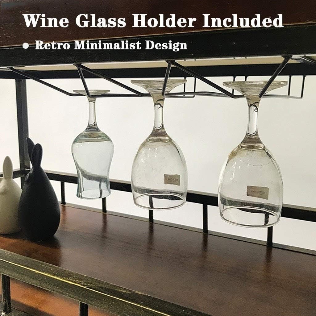 Rolling Cart Kitchen Trolleys Industrial Desk Storage Carts Tool Trolley Catering Trolleys BBQ Car Wine Rack Retro Design 3 Tiers for Kitchen, Home, Office