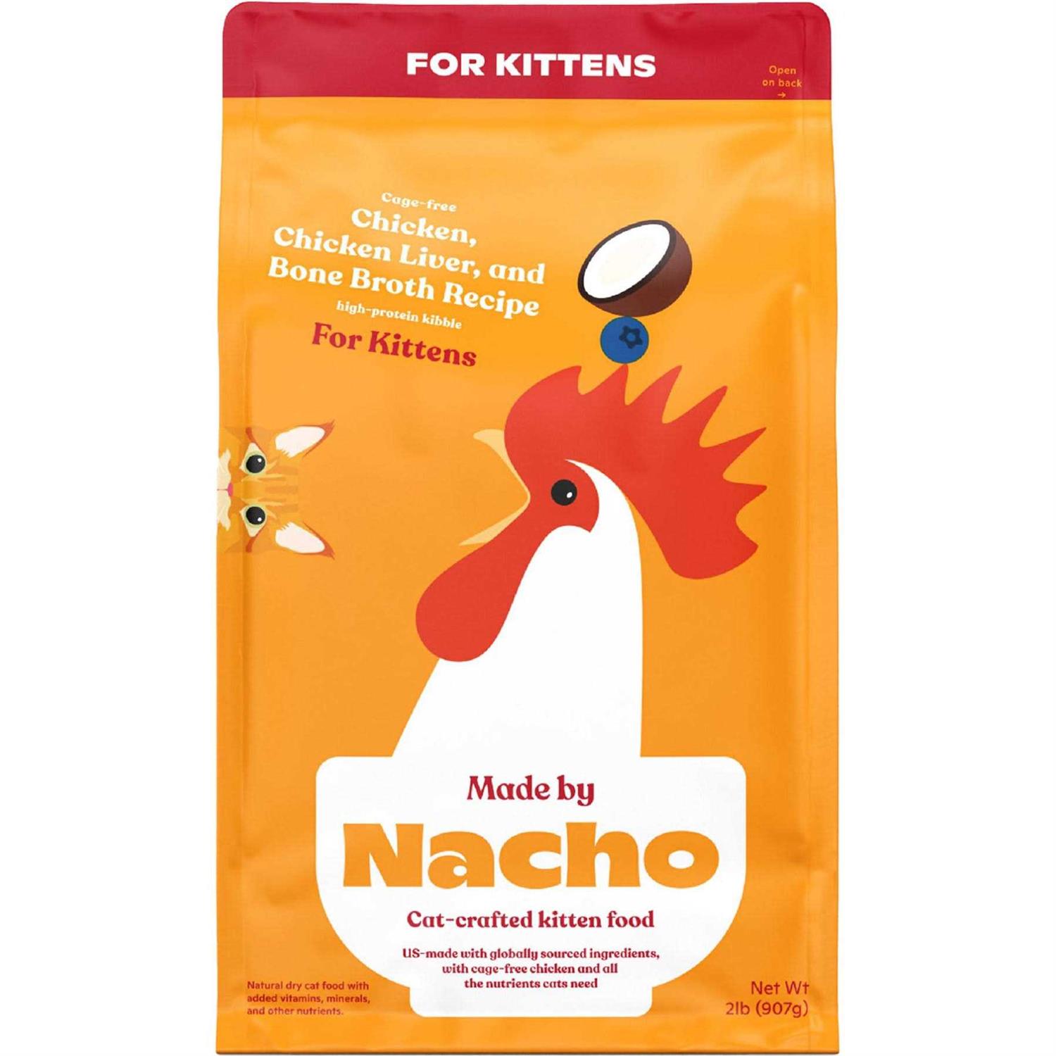 Made by Nacho Cage-Free Chicken Chicken Liver & Bone Broth Recipe Kittens Dry Cat Food - Pet Supplies online store