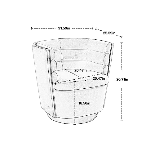Swivel Barrel Accent Chair, Comfy Round Sofa Chair with Storage Ottoman, Modern Upholstered Single Sofa, Leisure Arm Chair for Living Room, Hotel, Bedroom, Office, Lounge